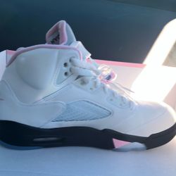 Pink Jordans 5s 