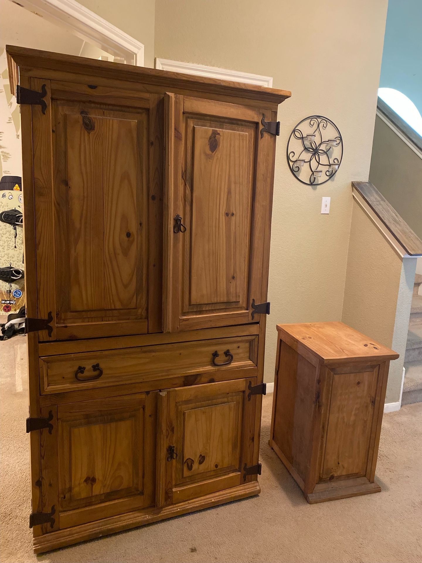 Dresser/Entertainment Center + Side Table Storage