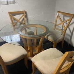 Large Glass Table With Chairs Lightly Used
