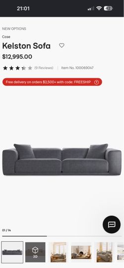 Kelston Sofa – Gray Upholstered