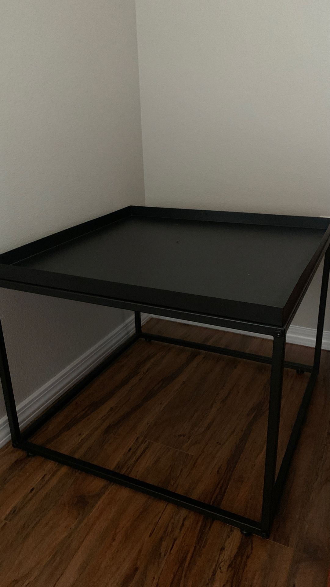 Modern black square side table -metal