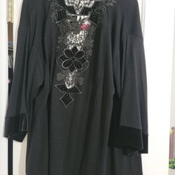 Stylish Black Kimono Robe 