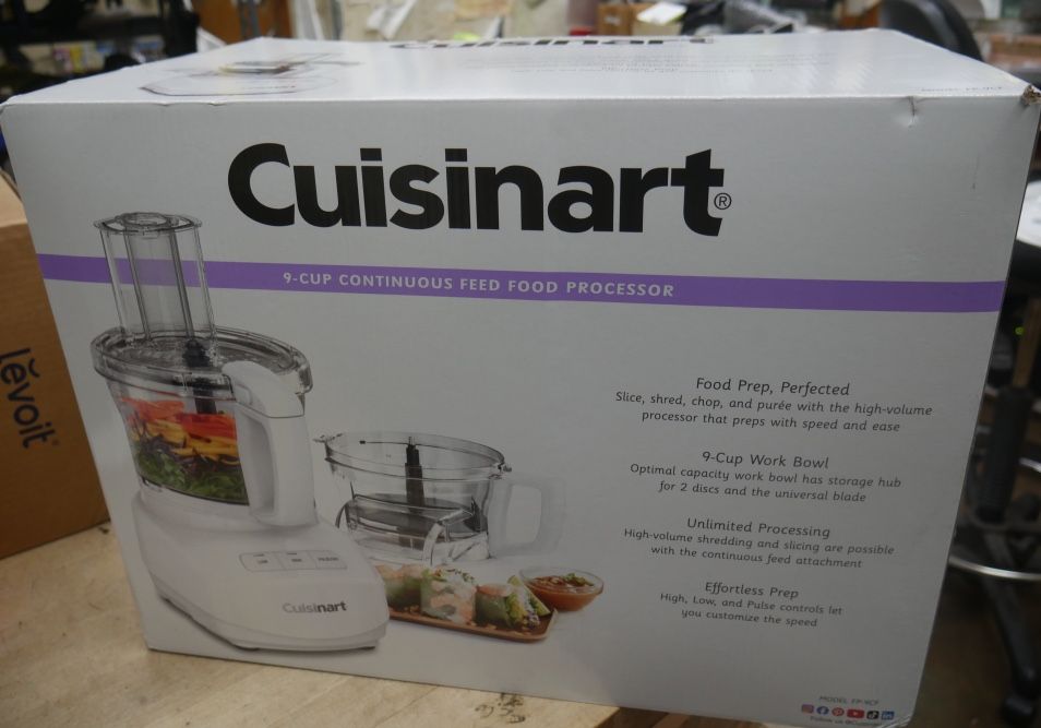 New Cuisinart FP-9CF 9-Cup Continuous Feed Core Food Processor -White, 350 Watts.