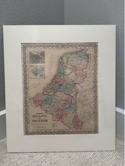 Holland, Belgium Map 1855