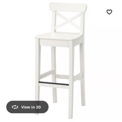 IKEA Ingolf Bar Counter Stool White Coastal Chic