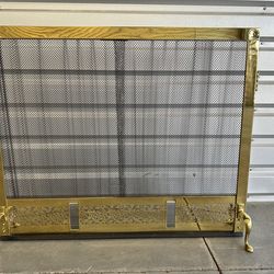 1960s Vintage Brass Fireplace Screen