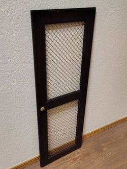 1 Or 2 Mahogany Cabinet Door With Brass Mesh Inserts 16×46