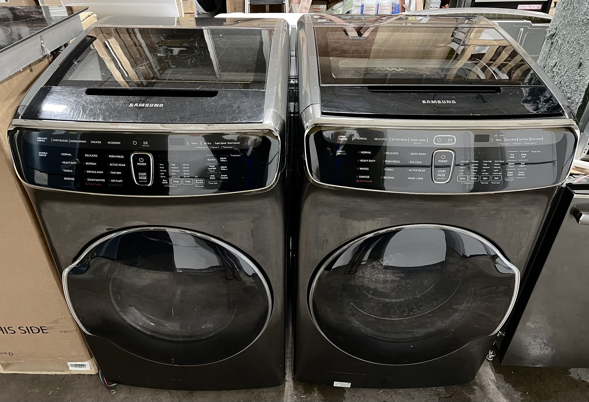 XL Samsung Flex Washer+Electric Dryer SET w/STEAM 27”