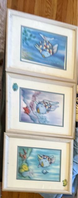 Vintage 1999 Rainbow Fish Framed Art Set of 3 – Marcus Pfister Collectible