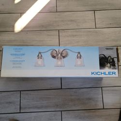 Kichler Hamden 3-Light 8.5-in Brushed nickel Bell Vanity Light Bar