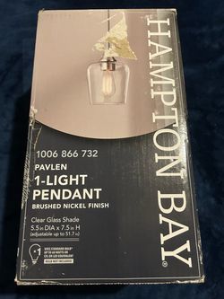 Pavlen Contemporary Hanging Mini Pendant Brushed Nickel with Clear Glass Shade 1-Light