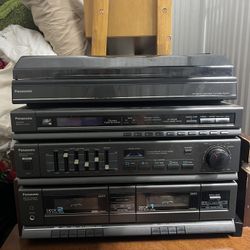 panasonic vinyl record player, radio, and cassette 
