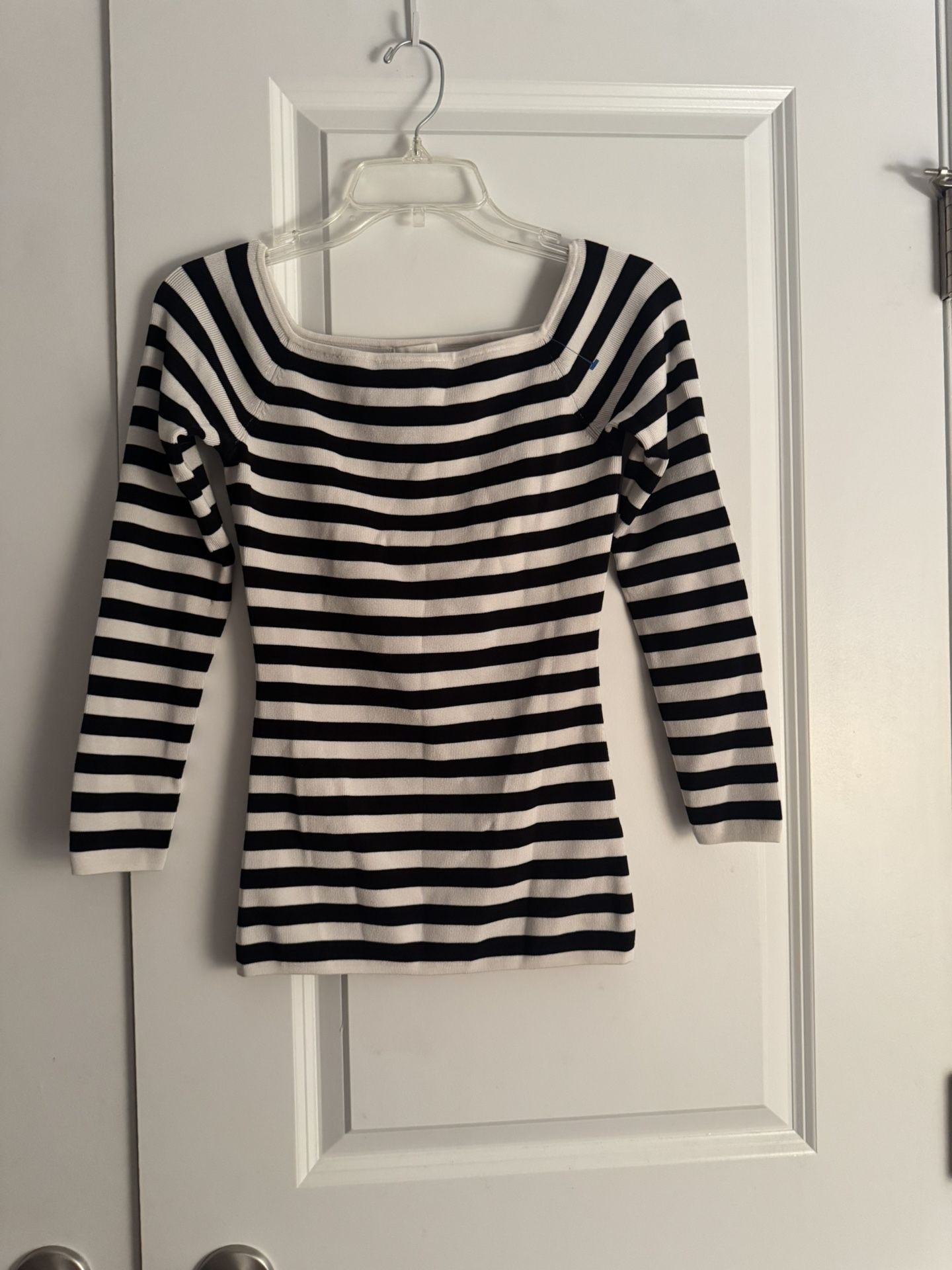 H&M Black and White Striped Blouse