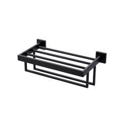 16 in. Wall Mounted Double Towel Bar in Matte Black