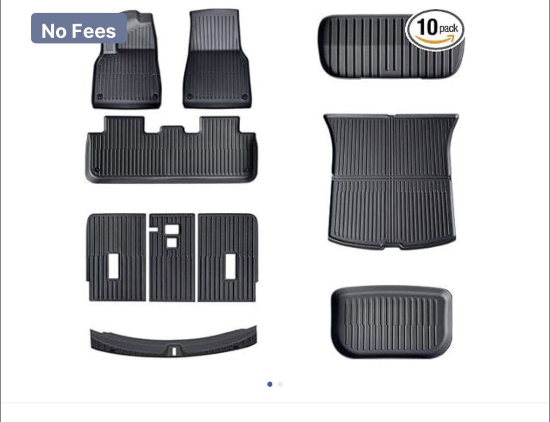 All-Weather Floor Mats 10PCS Compatible with Tesla 2025 Model Y Juniper 5 Seater Complete Set with Trunk Liner Full Set Custom Fit Accessories