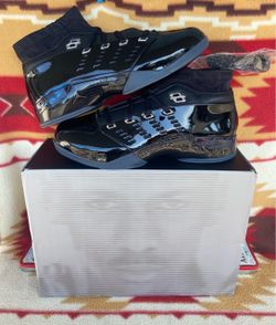 Air Jordan 17 Low Black Patent Men’s 14 Black Metallic Sliver New