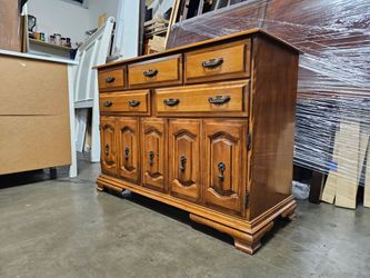 Wood Buffet Sideboard with Drawers and Cabinet Doors
