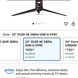 ASUS ROG Swift 32” 4K OLED Gaming Monitor (PG32UCDM) - UHD (3840 x 2160), QD-OLED, 240Hz *READ DESC*