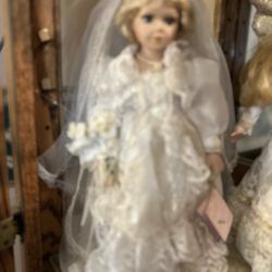 Beautiful BRIDE doll on Stand 