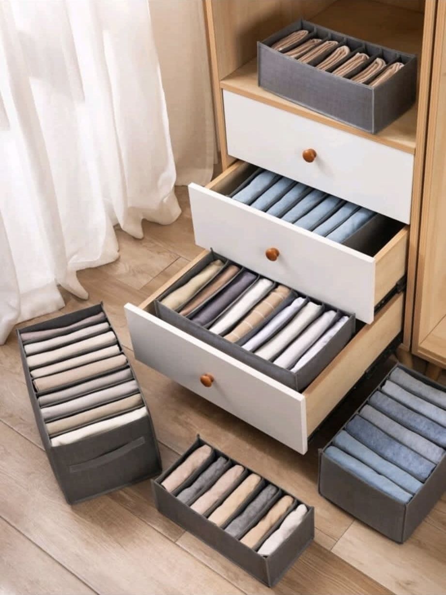 3 Pcs Foldable Clothes Organizer Small