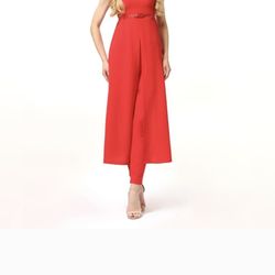 Lada Lucci Red Belted Slit-Hem Tunic & Straight-Leg Pants - NO BELT Size S Retail $192 MADE IN UKRAINE 