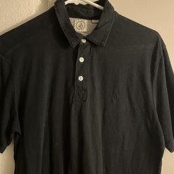 Black White And Grey Volcome Skate Polo Shirt