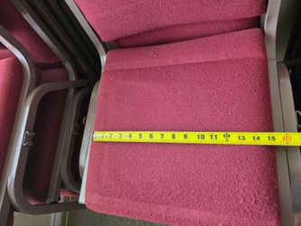 Set of 13 Stackable Church / Meeting Chairs

$65

13 red fabric stackable chairs, $5.00 per chair OBO