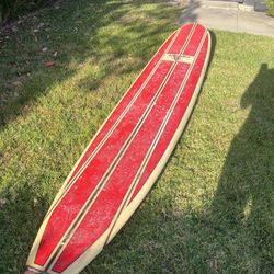 Red Longboard Surfboard 