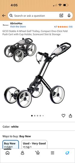 4- wheel golf push trolley