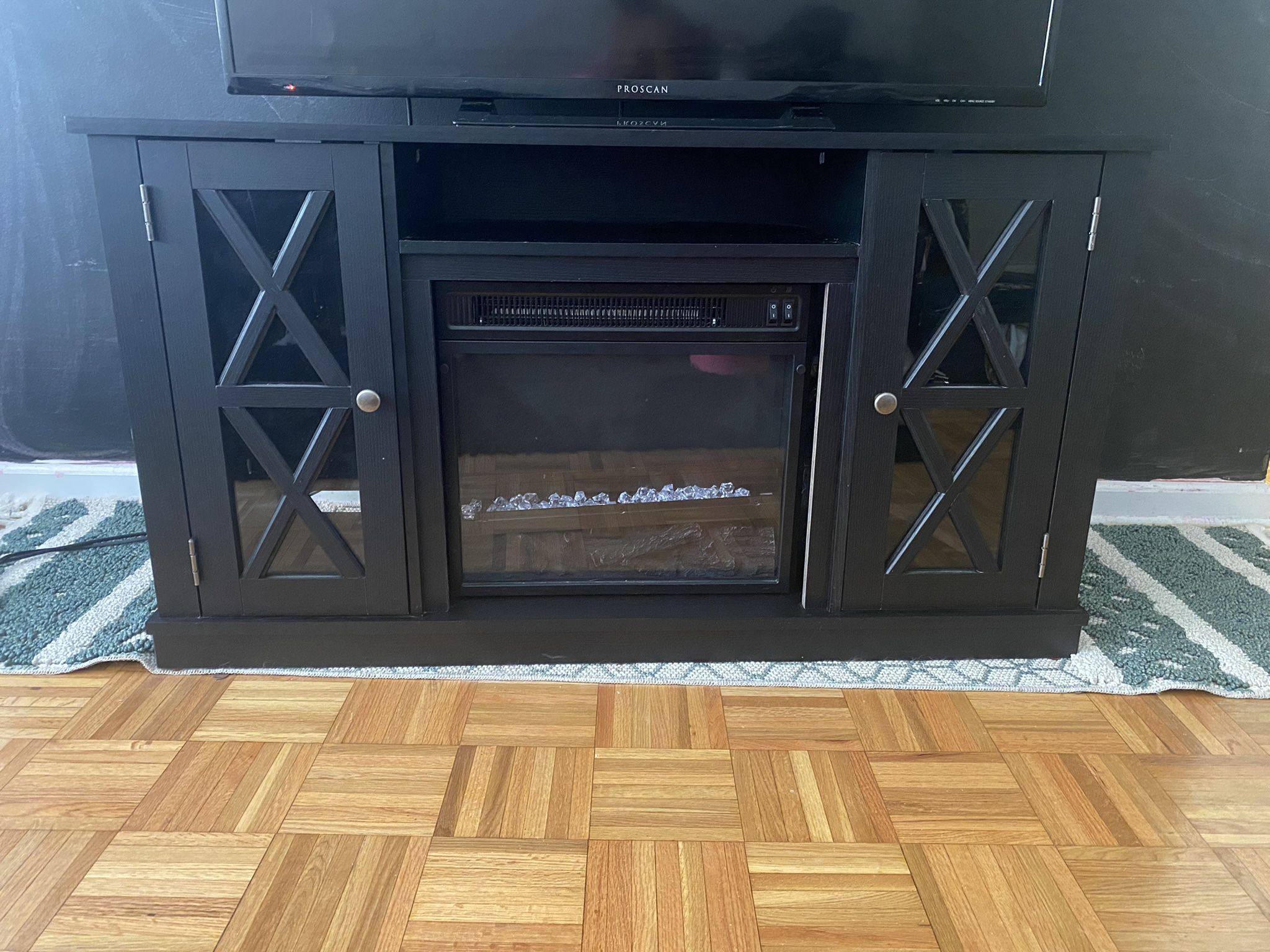 TV Stand With Built-in Fireplace