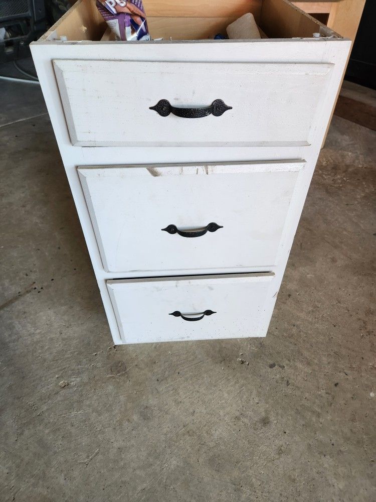 3 Drawer Cabinet, No Top. Used
