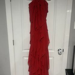 Halter Top Long Red Dress