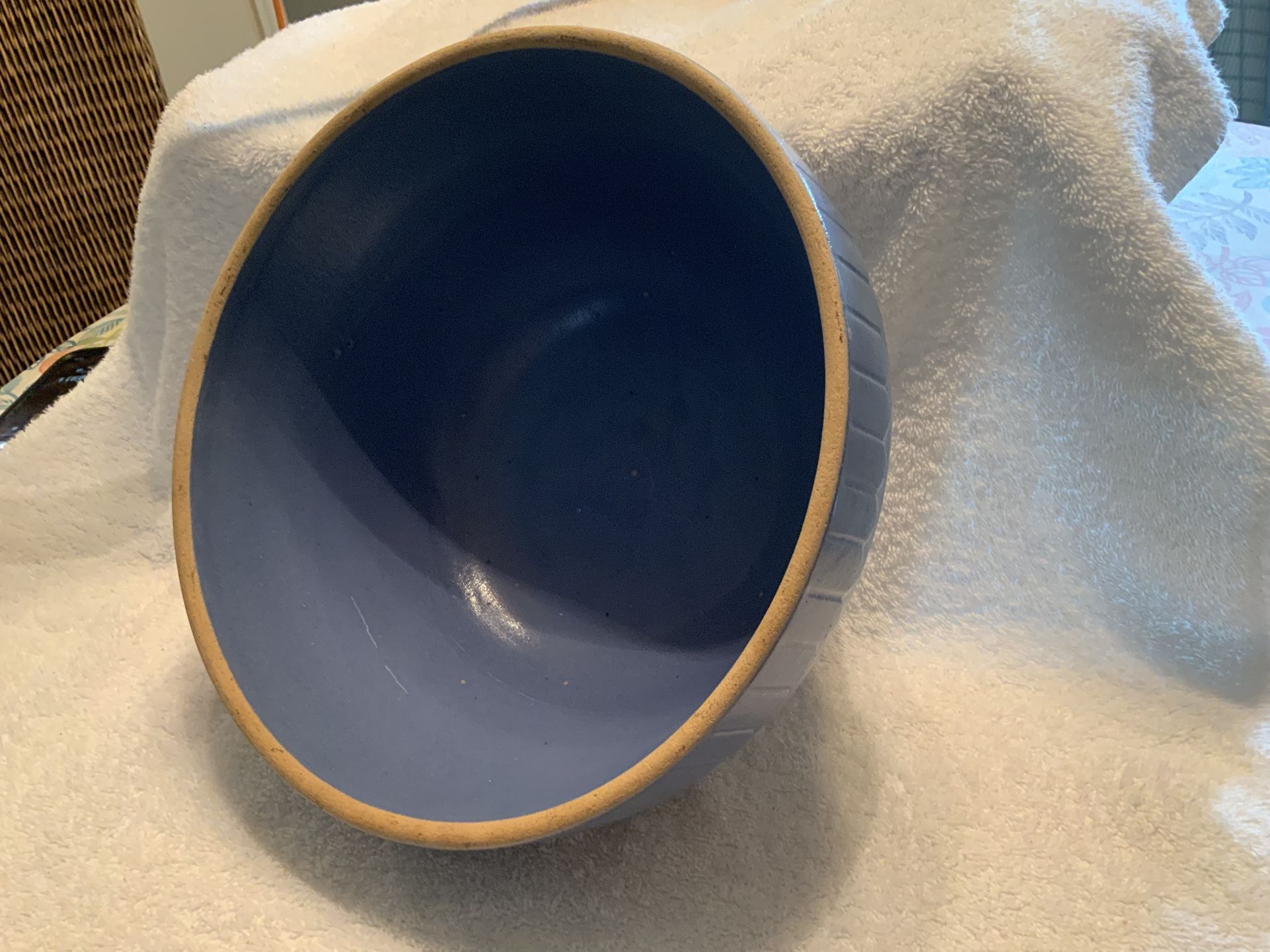 Antique Blue Glazed Stoneware Bowl