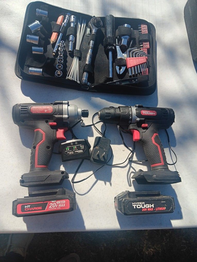 Tools Drill Set Two Battery And Charger