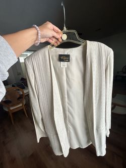 ‘90s Toni Garment Eclipse Cream Textured Blazer and Pants
