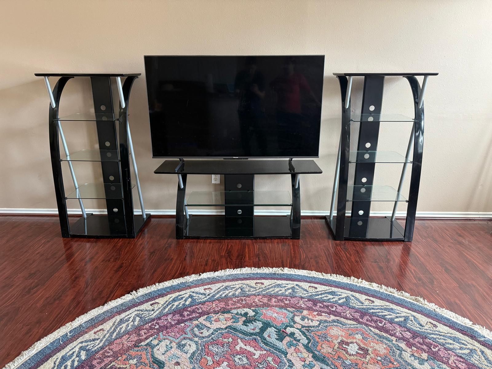 Poundex Lonture TV Stand / Console/ Table Component And two Side Towers