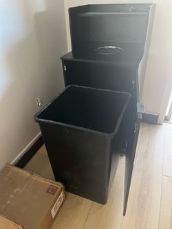 Commercial Trash & Tray Return Station with Pull-Out Bin