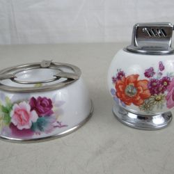 Vintage Porcelain Table Lighter & Ash Tray Made In Occupied Japan
