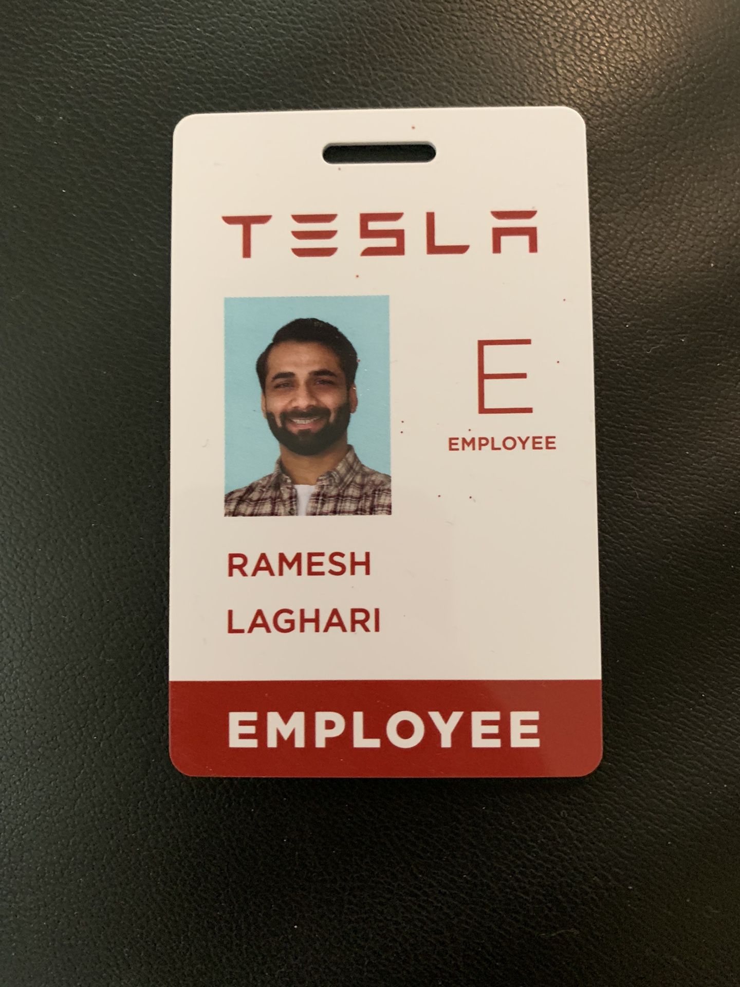 Rare Tesla Employee ID Badge Card By Mschf - Ramesh Langhari