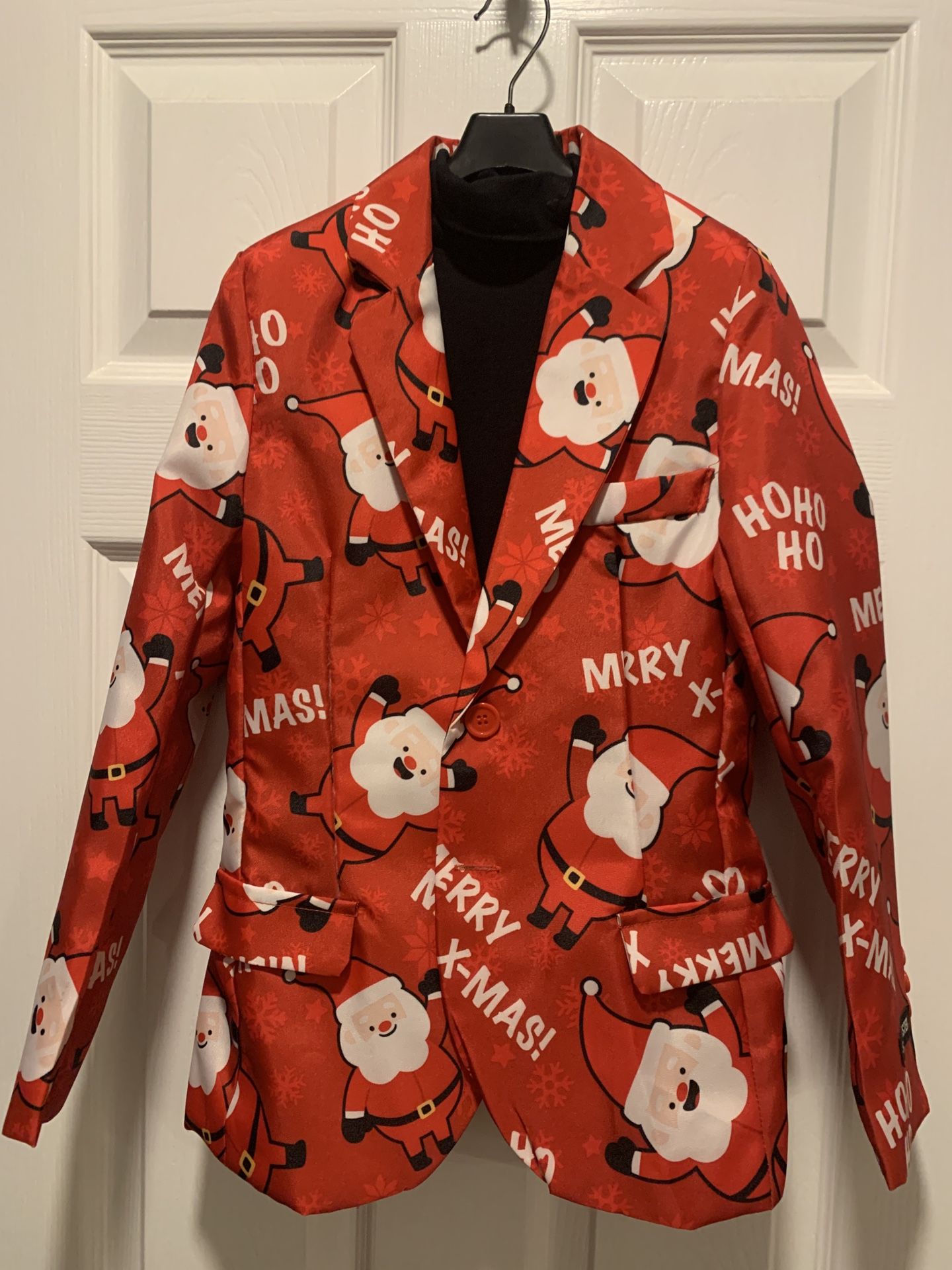 Christmas Santa Suitmeister Boys Coat & Black Turtleneck - kids holiday - Simi Valley