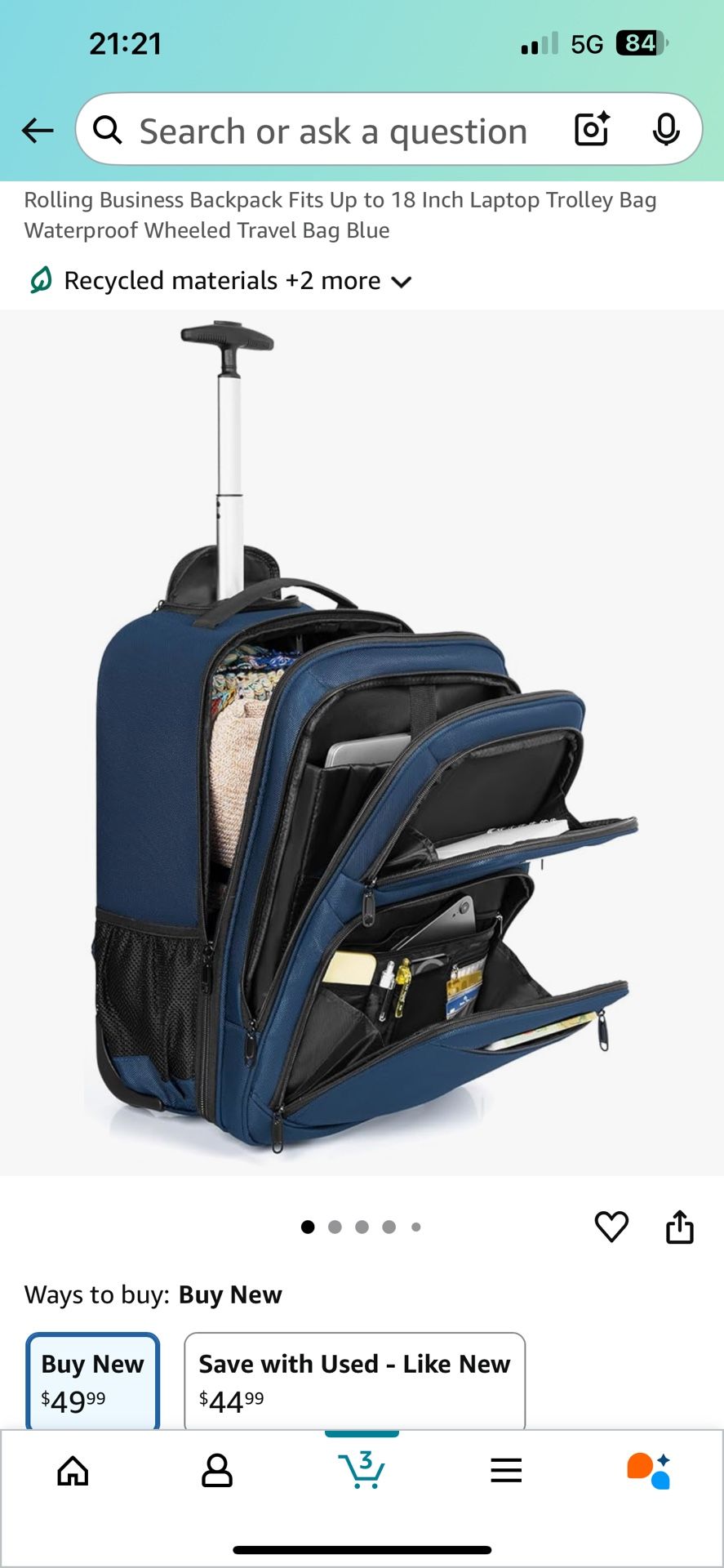 Travel Backpack 🎒 With Wheels