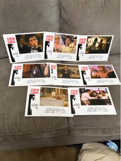 1983 Scarface Movie Lobby Cards Al Pacino . Set of 8