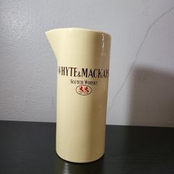 Vintage Whyte & Mackays Scotch Whisky Water Pitcher Wade Cream 7.25 Tall Ceramic