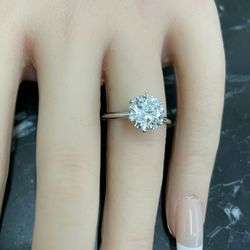 DIAMOND 2.37CT SOLITAIRE ROUND VS1-D CERTIFIED 14K WHITE 