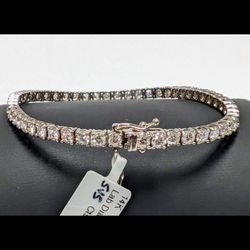 14K White Gold 9.92G Lab Diamond 5.15Ct 7" 