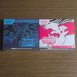 Pokemon Cards Scarlet & Violet White Flare and Mega Evolution Phantasmal Flames Elite Trainer Box