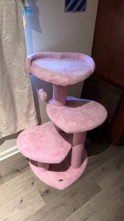 Pink heart cat tree