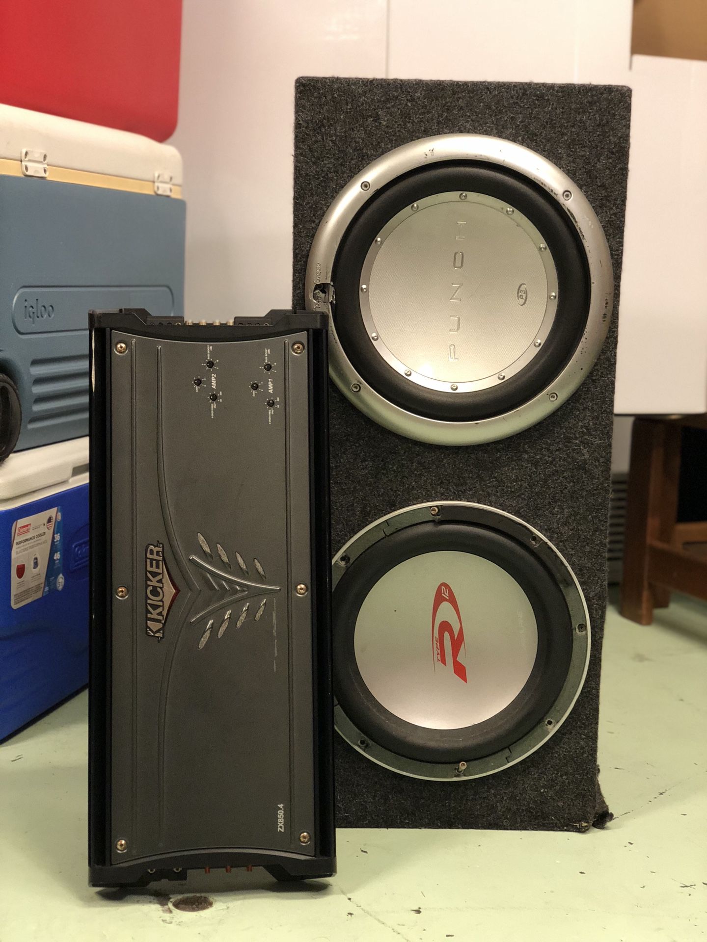 Subwoofer and amplifier (R12/Punch subs)