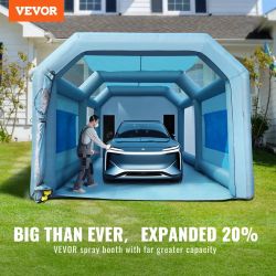 VEVOR 26x15x11ft Inflatable Paint Booth Tent Garage, Inflatable Spray Booth, High Powerful 750W+950W Blowers Spray Booth Tent, Car Paint Tent Air Filt