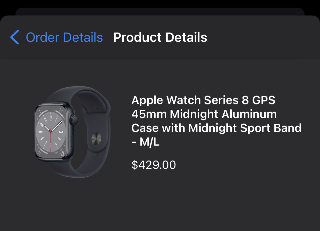 Apple Watch Series 8 45mm Midnight Sport Band